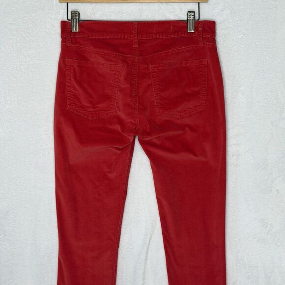 Gap 1969 Women's Red Corduroy Slim Leg Pants Size 26r Holiday Legging Low Rise - Picture 7 of 15